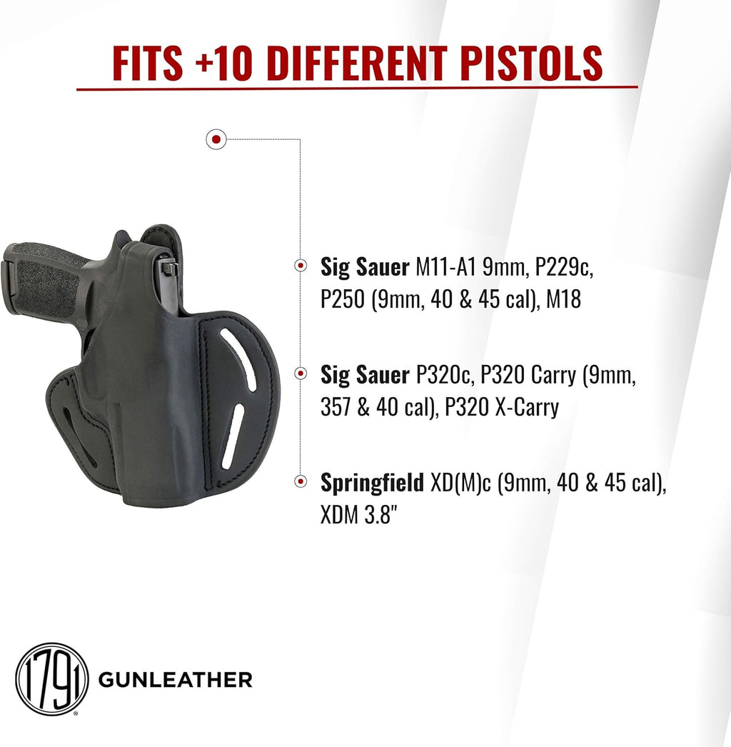 SIG P320 1791 Gunleather OWB Holster (Stealth Black)