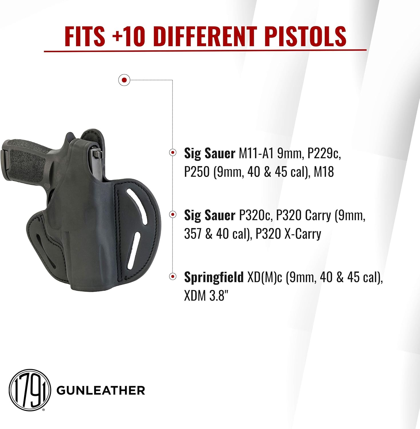 SIG P320 1791 Gunleather OWB Holster (Stealth Black)